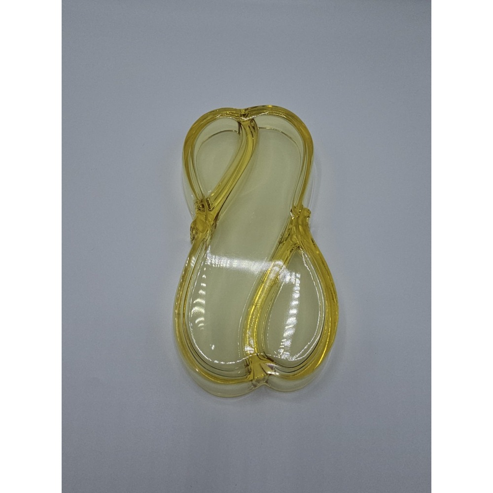 Rare Vintage Heisey Glass Yellow Empress Sahara 3 Part Relish Dish Oblong - Picture 6 of 12